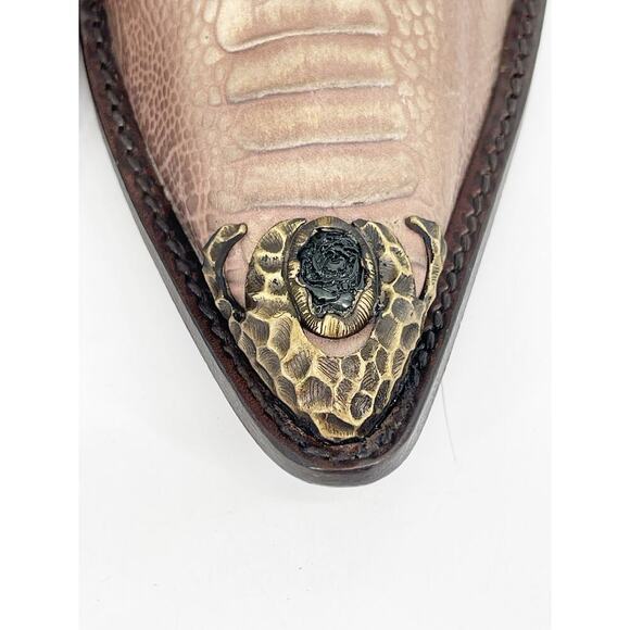 NWB Giuseppe Zanotti y2k Metallic Snakeskin Over The Knee Cowgirl Boot size 6 - Picture 8 of 13